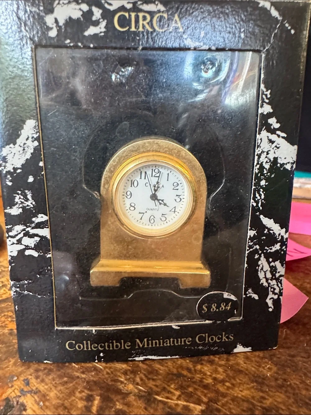 Gold Miniature Mantel Clock - Collectible Wall Decor